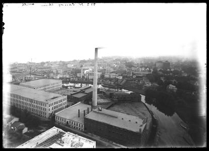 From the tannery chimney looking south, showing other chimney