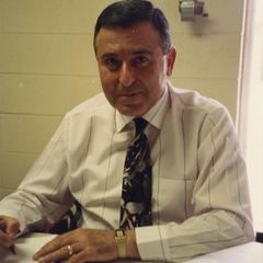 Biology professor Sami Saad at his desk
