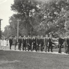 Graduation procession, 1930