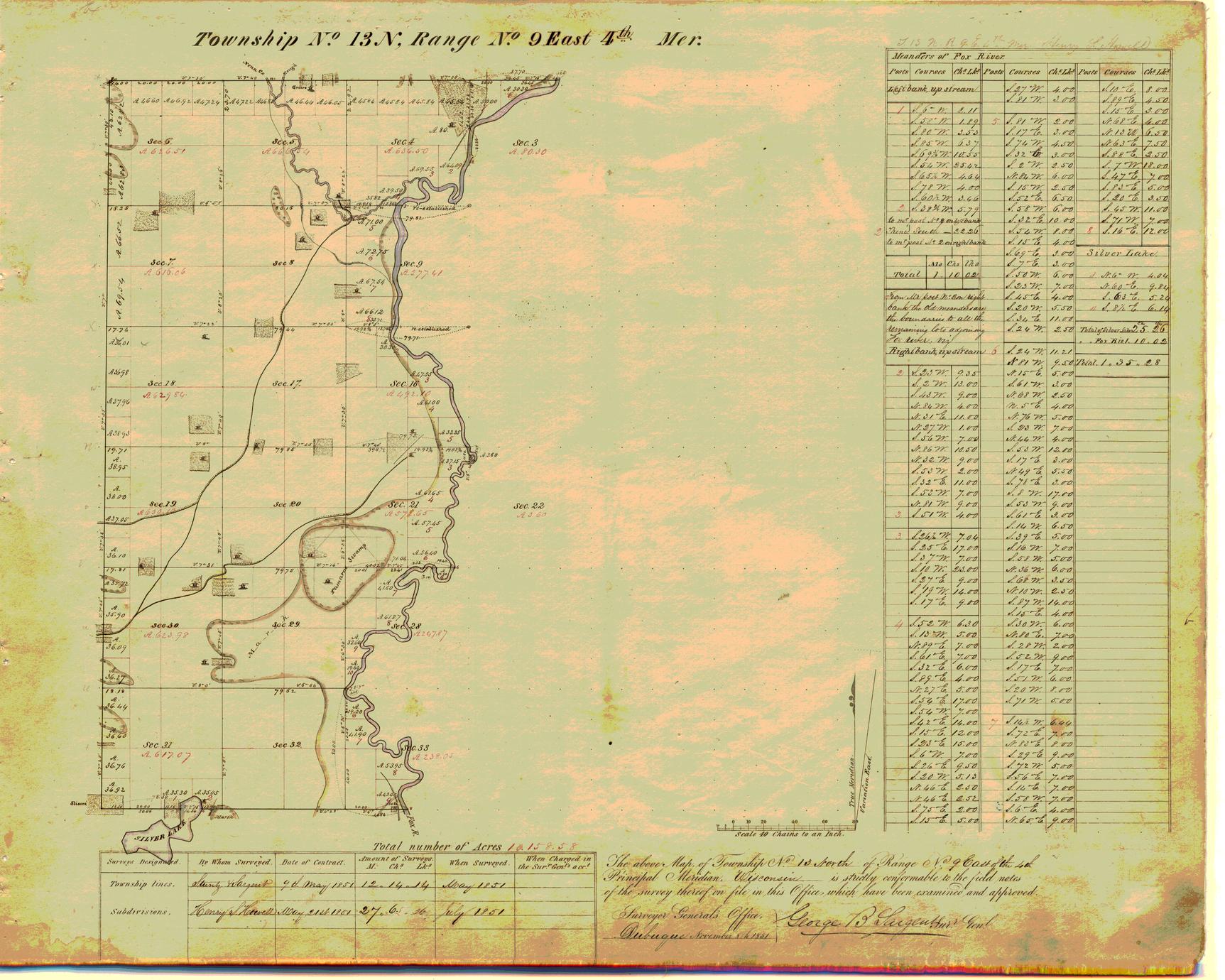 [Public Land Survey System map: Wisconsin Township 13 North, Range 09 East]