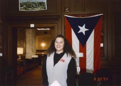 Woman and Puerto Rican flag at 1994 MCOR