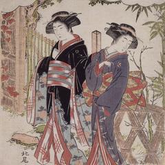 Two Geisha Strolling in a Garden, no. 3 from the series A Competition Among Geisha
