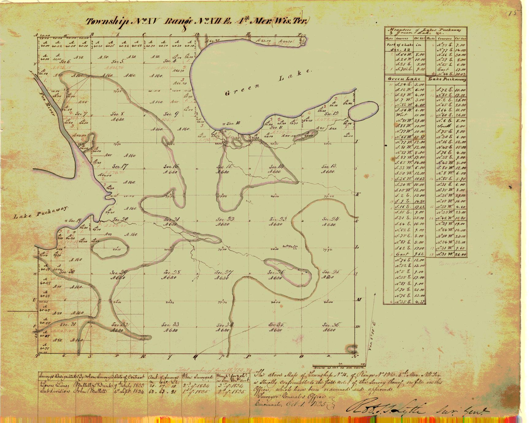 [Public Land Survey System map: Wisconsin Township 15 North, Range 12 East]