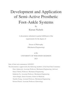 Development and Application of Semi-Active Prosthetic Foot-Ankle Systems