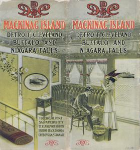 D and C Lake Lines, Mackinac Island, Detroit, Cleveland, Buffalo and Niagara Falls for 1910
