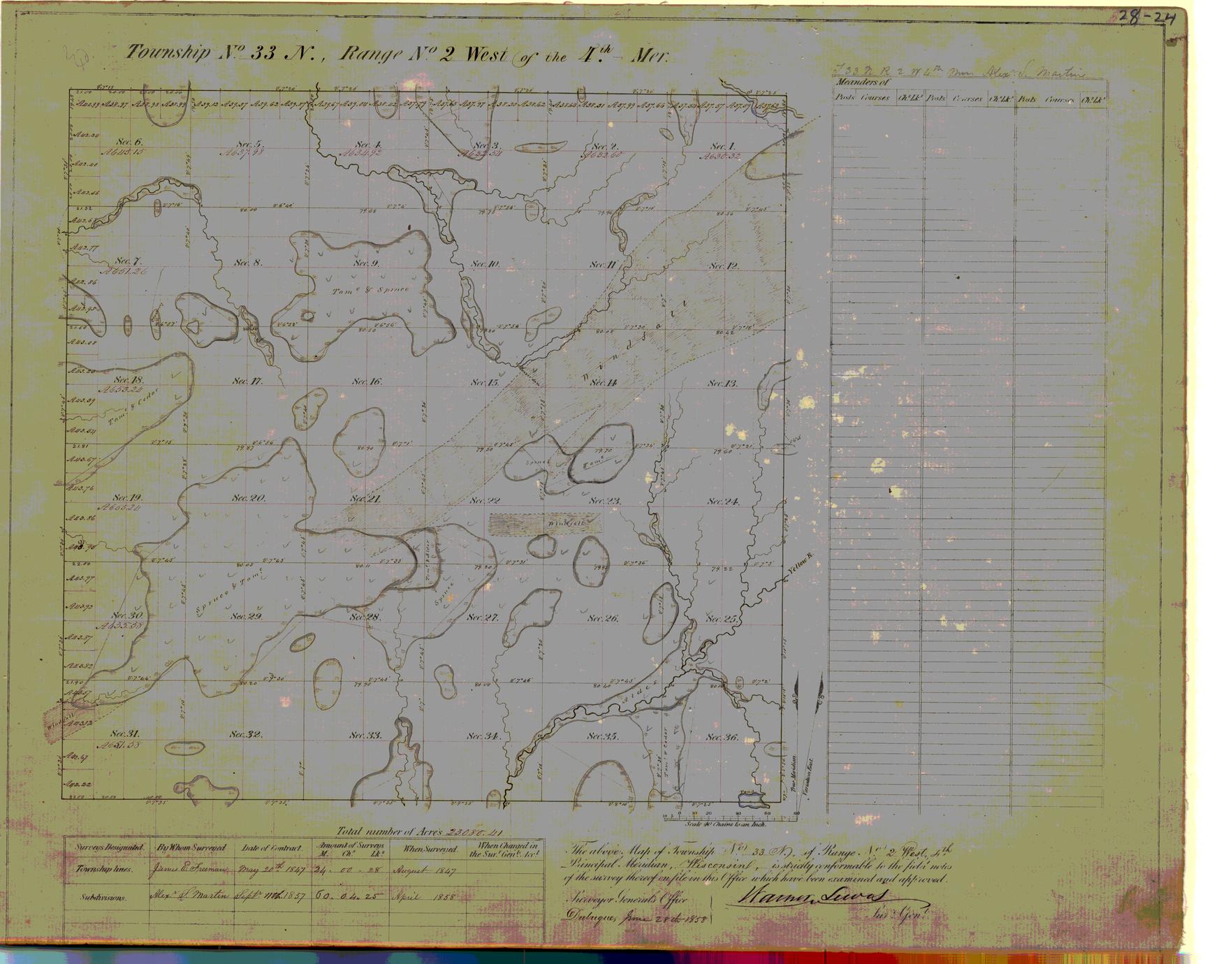 [Public Land Survey System map: Wisconsin Township 33 North, Range 02 West]
