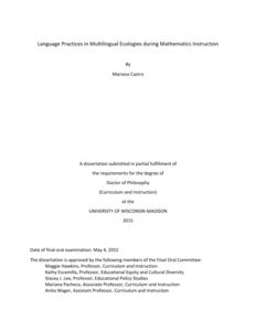Language Practices in Multilingual Ecologies during Mathematics Instruction