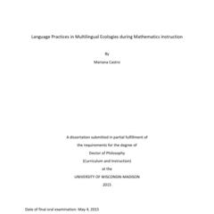 Language Practices in Multilingual Ecologies during Mathematics Instruction