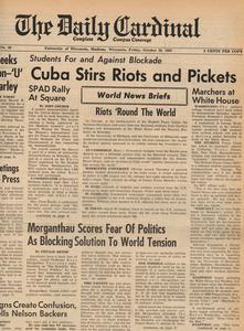 Daily Cardinal front page, October 26, 1962