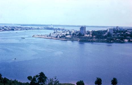 A View of Abidjan Across the Harbor Before the New Bridge