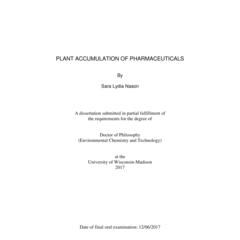 Plant Accumulation of Pharmaceuticals