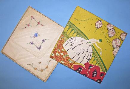 Three flower handkerchiefs and box