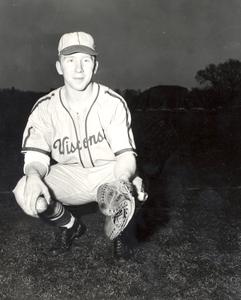 Bob Wilson with ball and glove