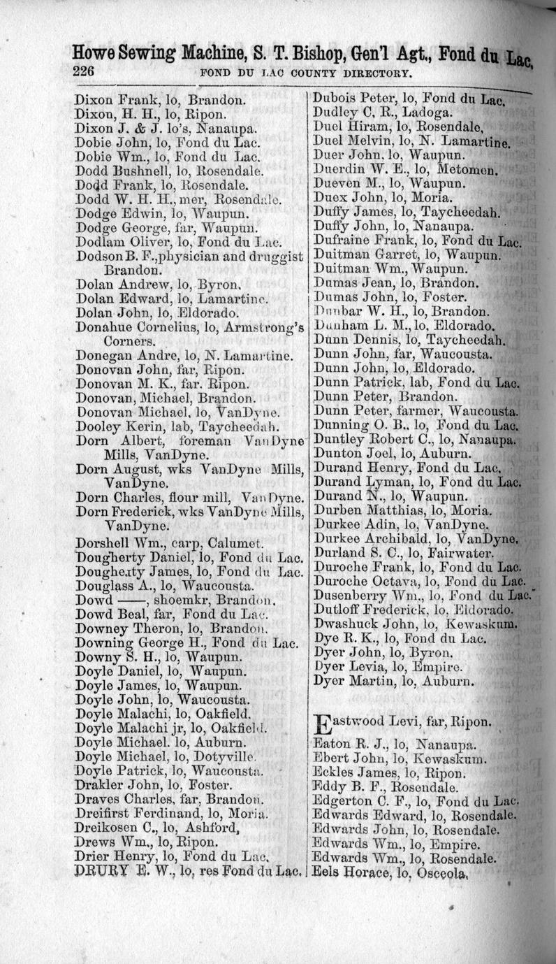 Fond du Lac County gazetteer Full view UWDC UWMadison Libraries