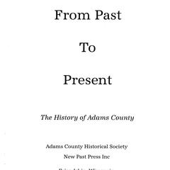 From past to present : the history of Adams County