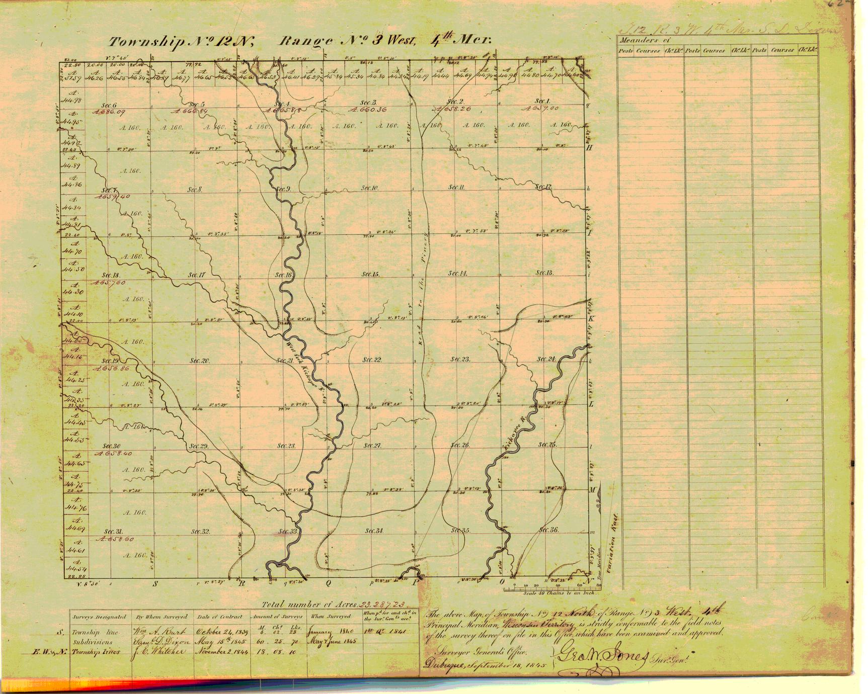 [Public Land Survey System map: Wisconsin Township 12 North, Range 03 West]