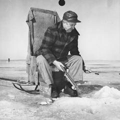 Ice fisherman on Lake Mendota