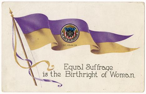 Birthright of women, suffrage postcard