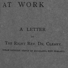 Prussian militarism at work: a letter by the Right Rev. Dr. Cleary, Roman Catholic bishop of Auckland, New Zealand.