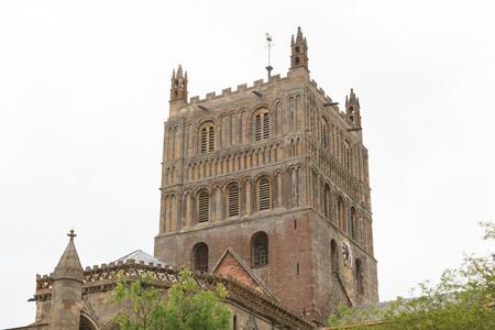 Tewkesbury Abbey tower from the northeast