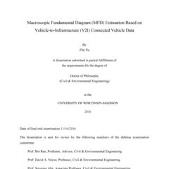 Macroscopic Fundamental Diagram (MFD) Estimation Based on Vehicle-to-Infrastructure (V2I) Connected Vehicle Data