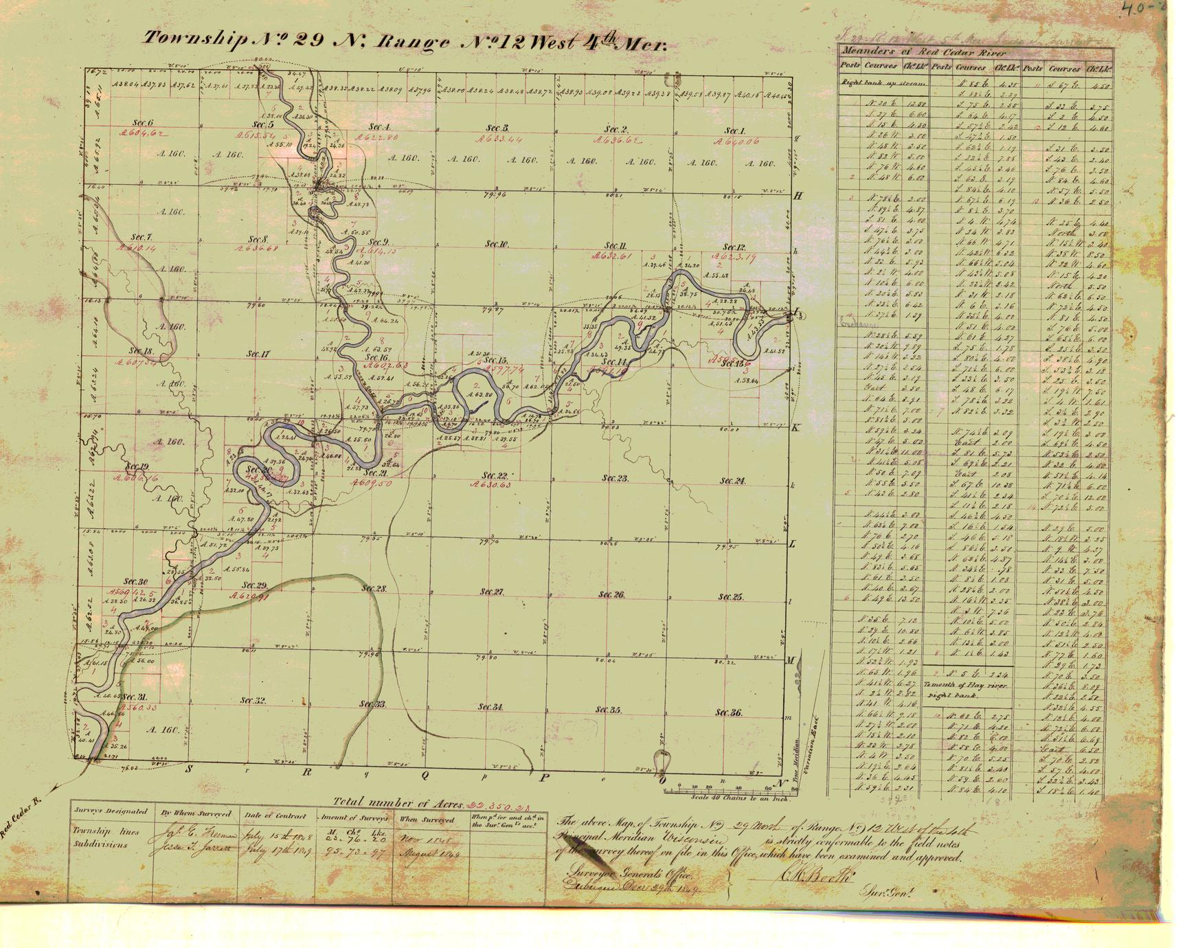 [Public Land Survey System map: Wisconsin Township 29 North, Range 12 West]