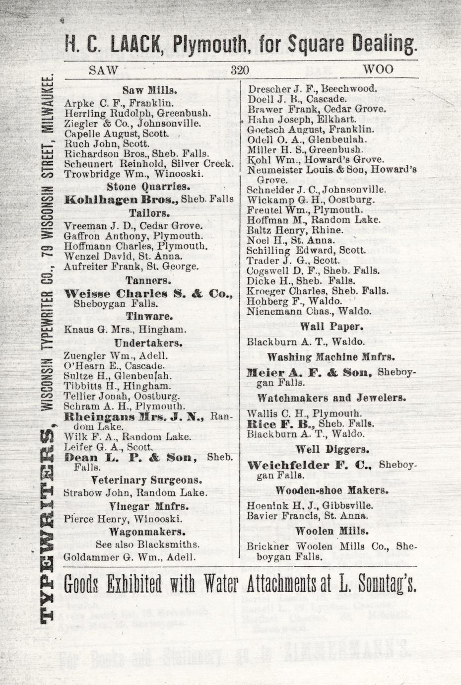 Directories of the city and county of Sheboygan (25 Volumes) - Full ...