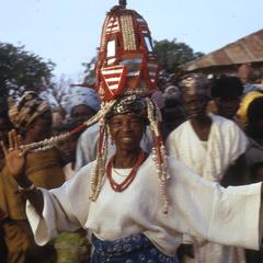 Woman dancing at the yam festival