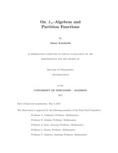 On A∞-Algebras and Partition Functions