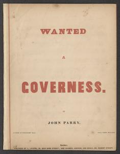 Wanted, a governess