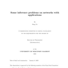 Some inference problems on networks with applications