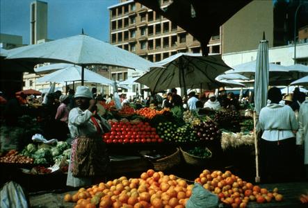 Vendors Selling Fruit and Vegetables in Tananarive Market