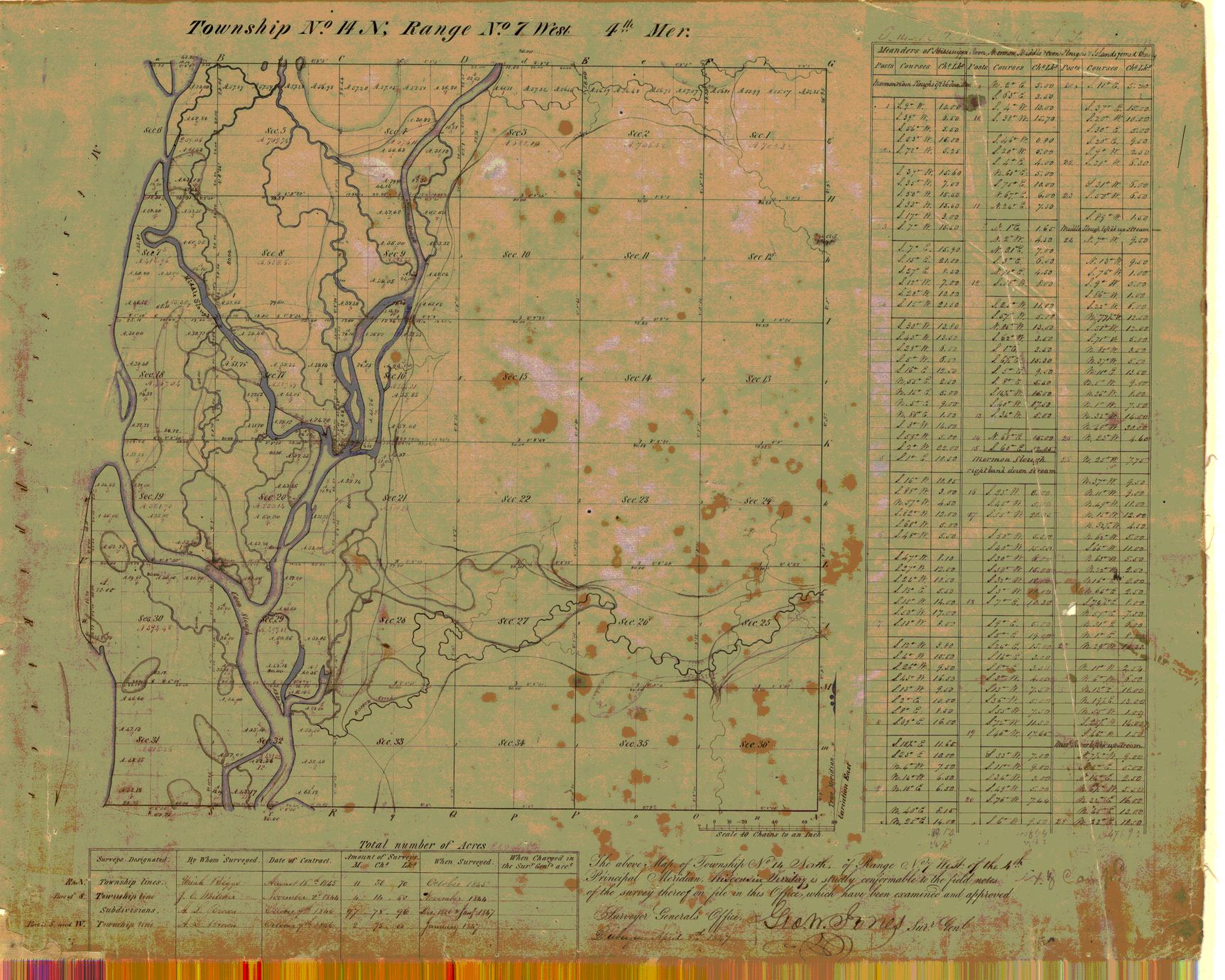 [Public Land Survey System map: Wisconsin Township 14 North, Range 07 West]