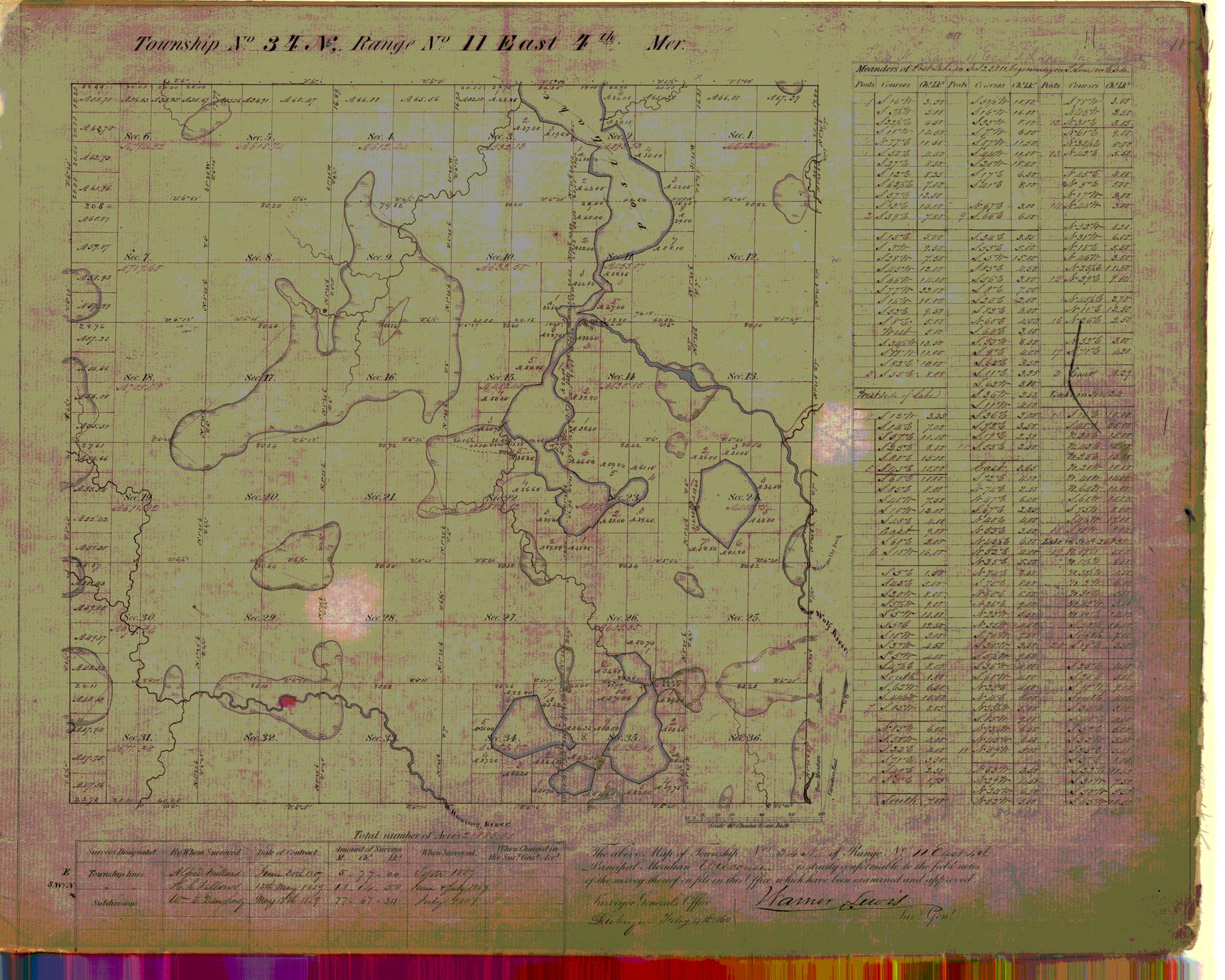 [Public Land Survey System map: Wisconsin Township 34 North, Range 11 East]