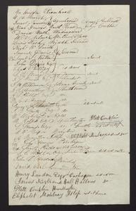 List of persons called on by Felix Dominy, March 18-27, 1828