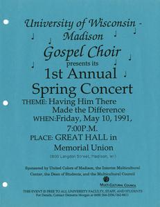 Poster for UW Gospel Choir spring concert