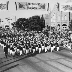 Band marching in Tournament of Roses Parade