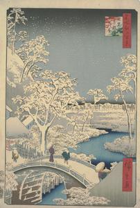 Meguro Taiko Bridge and Yuhi Hill, no. 111 from the series One-hundred Views of Famous Places in Edo