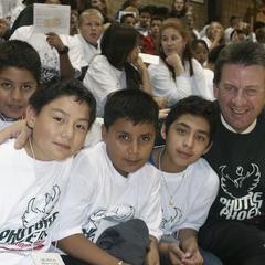 Chancellor Bruce Shepard with a group of Phuture Phoenix students