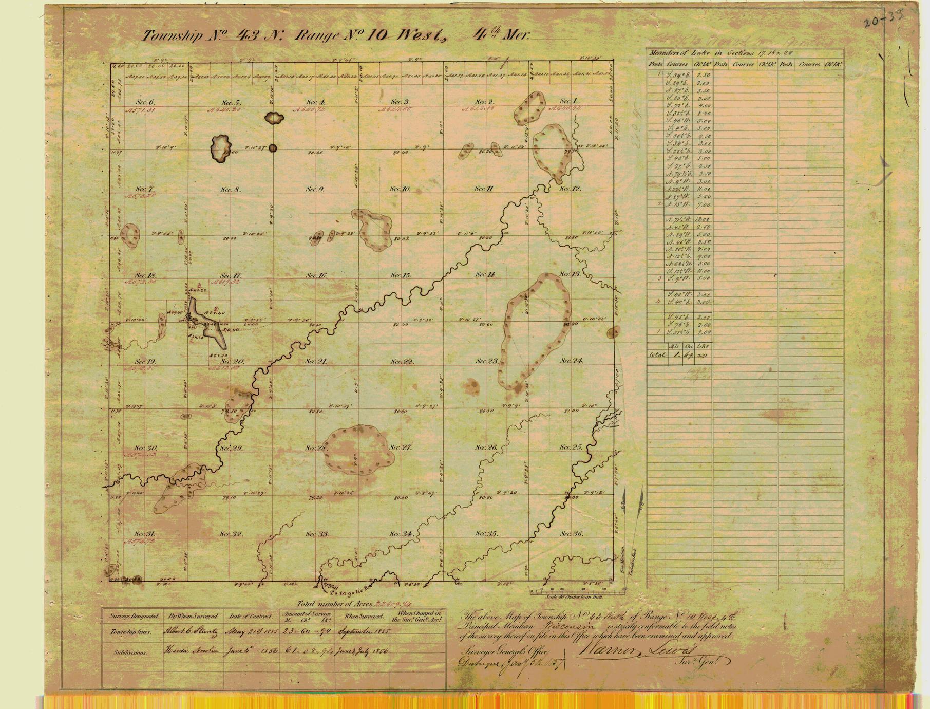 [Public Land Survey System map: Wisconsin Township 43 North, Range 10 West]