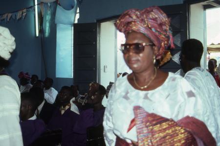 Woman during the Thanksgiving service
