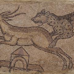 Mosaic of a Leopard Chasing a Gazelle