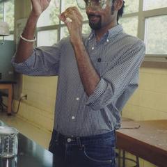 Man in laboratory with test tube