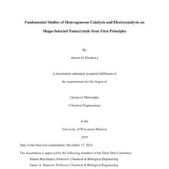 Fundamental Studies of Heterogeneous Catalysis and Electrocatalysis on Shape-Selected Nanocrystals from First-Principles