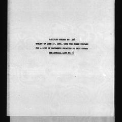 Ratified treaty no. 356, Treaty of June 14, 1866, with the Creek Indians. For a list of documents relating to this treaty see special list no. 6