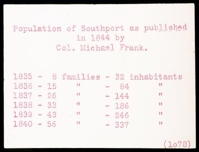 Population of Southport in 1844