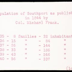 Population of Southport in 1844