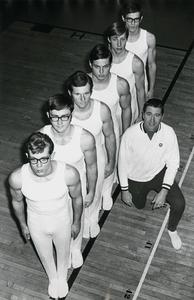 UW-Parkside men's gymnastics team with coach