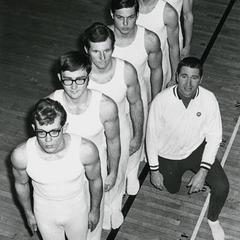 UW-Parkside men's gymnastics team with coach