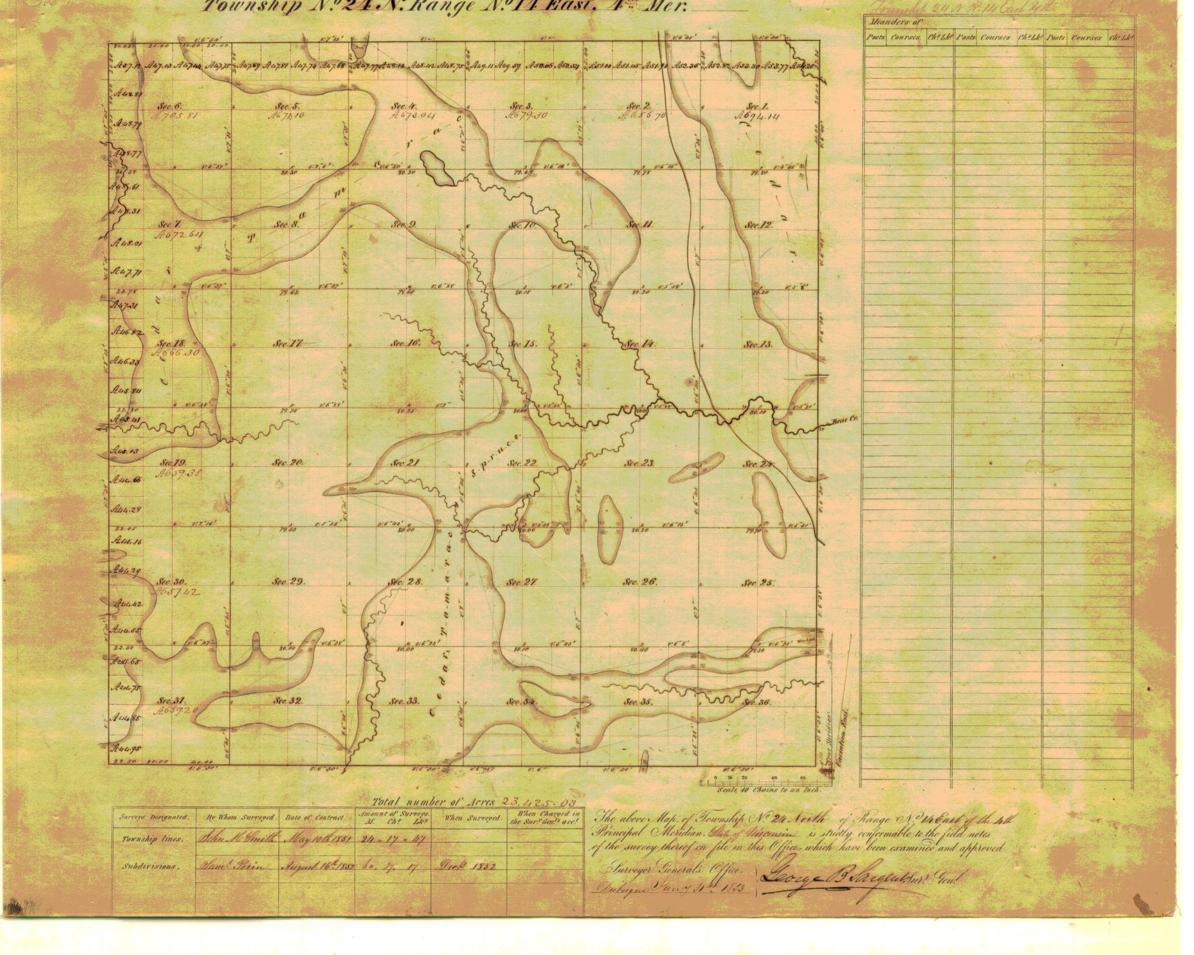 [Public Land Survey System map: Wisconsin Township 24 North, Range 14 East]